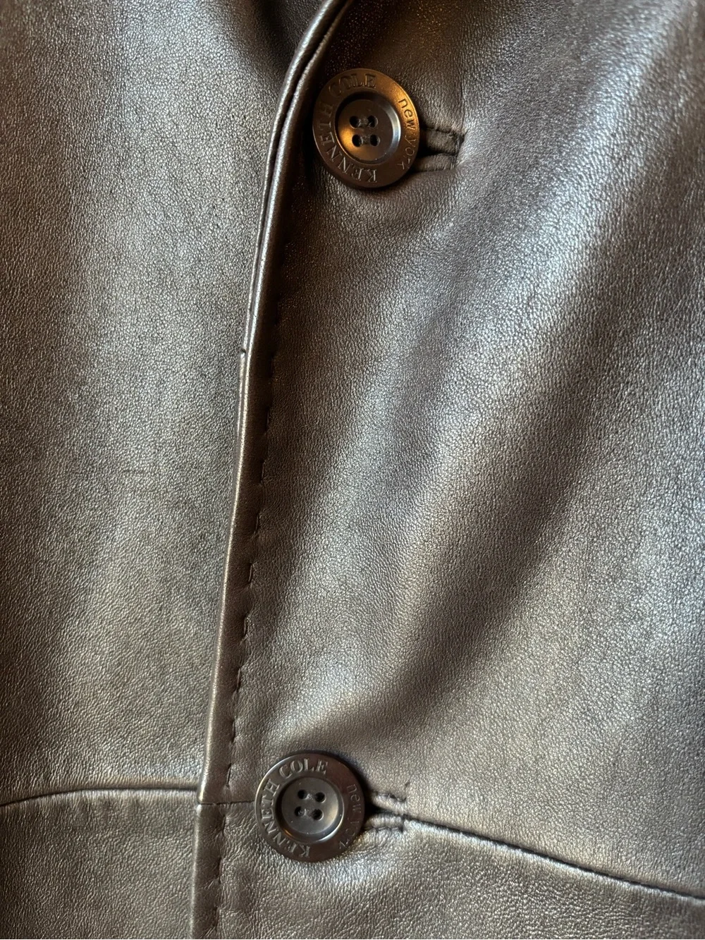 Kenneth Cole NYC Men's Dark Brown Genuine Leather Sport Coat